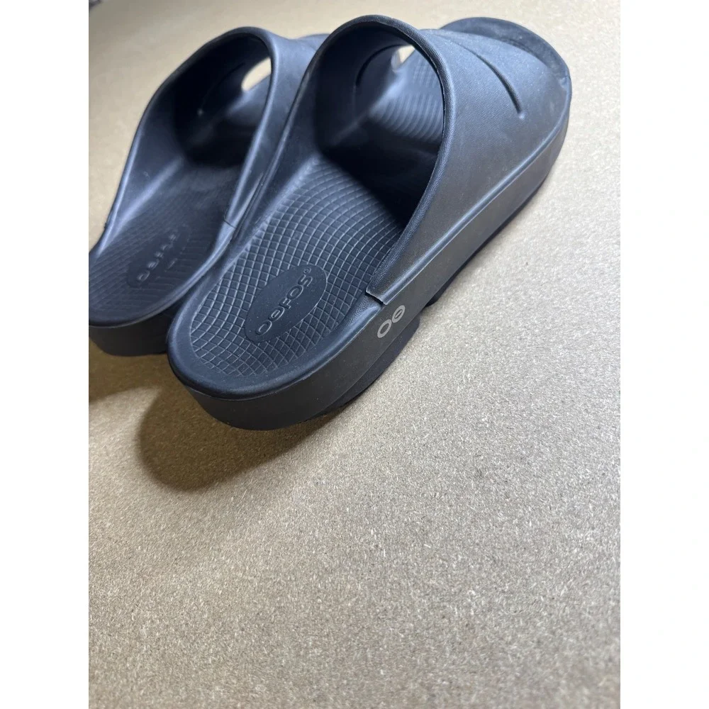 OOFOS OOahh‎ Slide Sandals Black Recovery Shoes Mens 10 Womens 12 EU 43